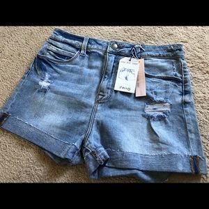 NWT cello high rise jean shorts